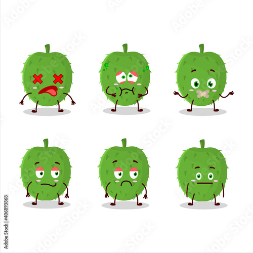 Soursop cartoon in character with nope expression