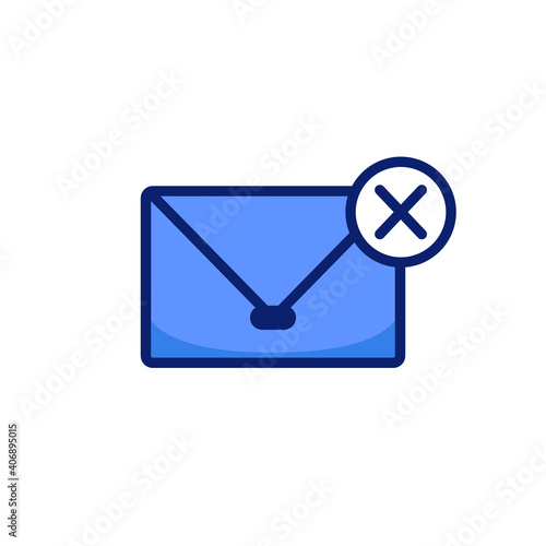 Email mail envelope icon with cross mark disapprove symbol vector