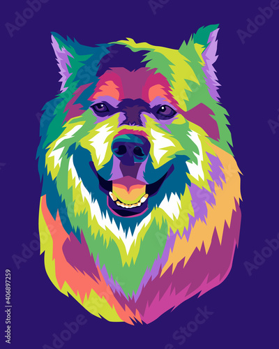 shiba inu in pop art