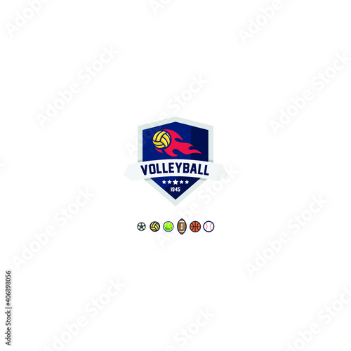 Sport Volleyball Logo. American style. Free Download Sport Volleyball Logo. American style. - GFXLoad