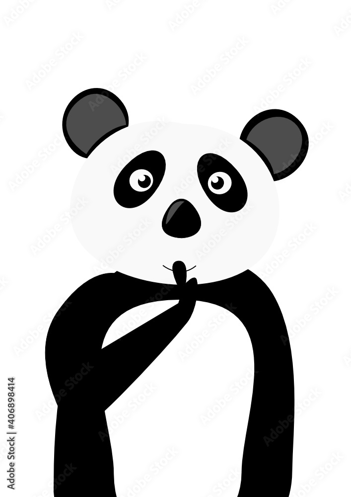 Naklejka premium Panda leise