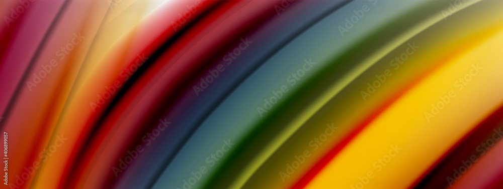 Obraz premium Abstract Background. Smooth flowing lines, blurred waves, rainbow color style stripes. Vector illustrations for covers, banners, flyers and posters and other