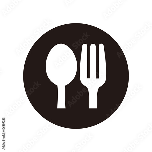 spoon and fork icon vector illustration sign