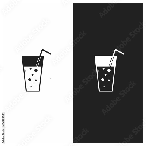 1080 x 1080 Glass with Soda Black and White Icon 