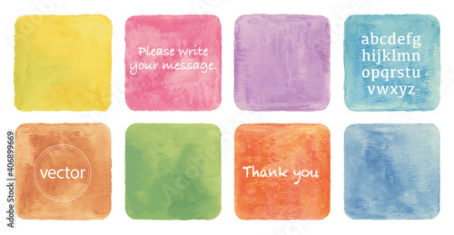 Vector watercolor square set