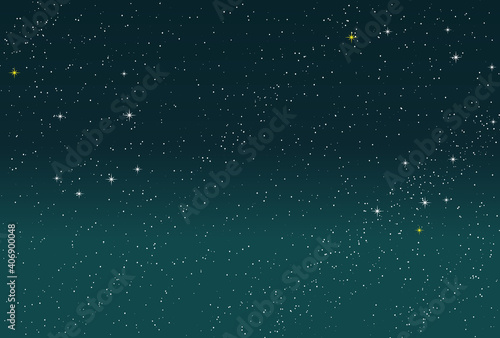 galaxies, starry sky, star, cool, vector illustration, graphic, card size ratio, web banner, web header, green, white, blue, yellow, gold, silver, background,	