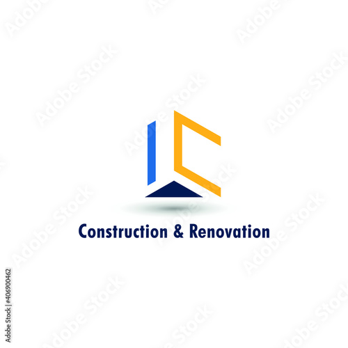 Free Download IC Initial letter for home, house, building, construction, architect, renovation, repair logo concept - GFXLoad