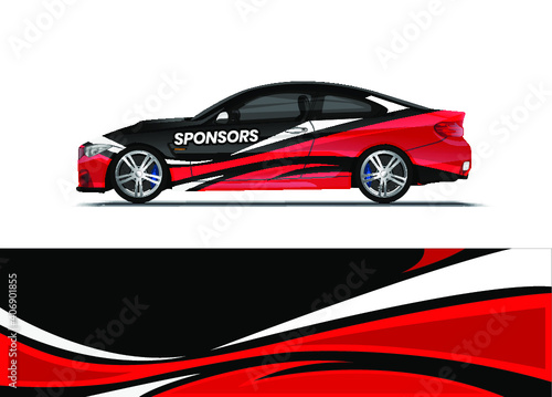 Car decal wrap design vector. Abstract background for vehicle vinyl wrap. Background abstract stripe racing sport graphic designs kit for race car  rally  vehicle  livery and adventure