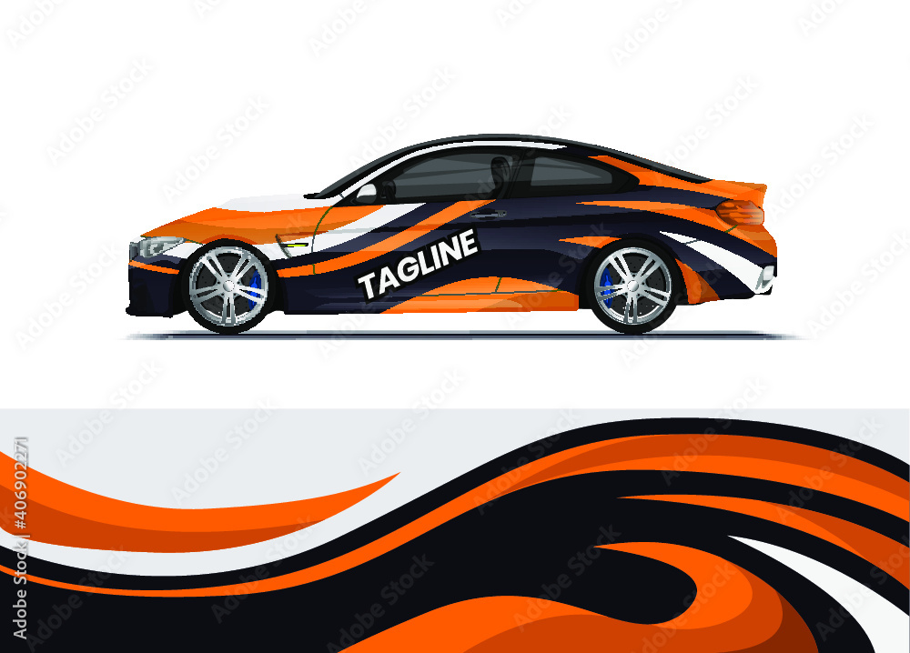 Car decal wrap design vector. Abstract background for vehicle vinyl wrap. Background abstract stripe racing sport graphic designs kit for race car, rally, vehicle, livery and adventure