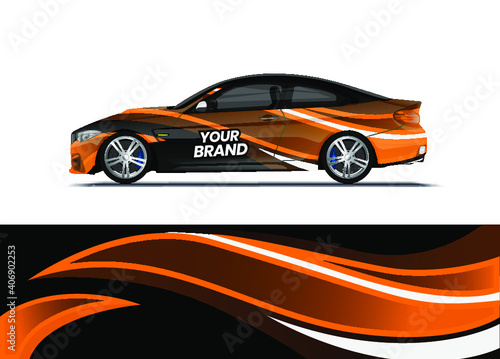 Car decal wrap design vector. Abstract background for vehicle vinyl wrap. Background abstract stripe racing sport graphic designs kit for race car, rally, vehicle, livery and adventure