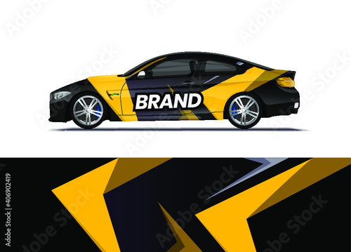 Car decal wrap design vector. Abstract background for vehicle vinyl wrap. Background abstract stripe racing sport graphic designs kit for race car  rally  vehicle  livery and adventure