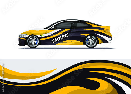 Car decal wrap design vector. Abstract background for vehicle vinyl wrap. Background abstract stripe racing sport graphic designs kit for race car  rally  vehicle  livery and adventure