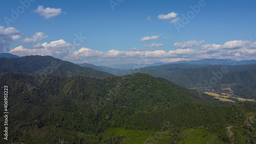 Aerial view mountain landscape from Bo Kluea, Nan, Thailand