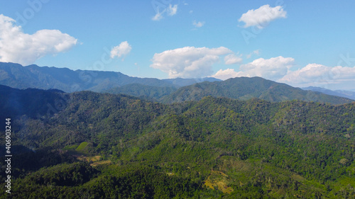 Aerial view mountain landscape from Bo Kluea, Nan, Thailand