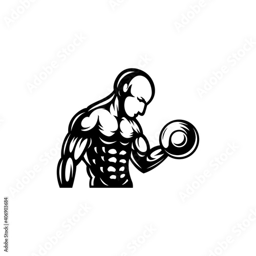 masculine fitness gym silhouette illustration