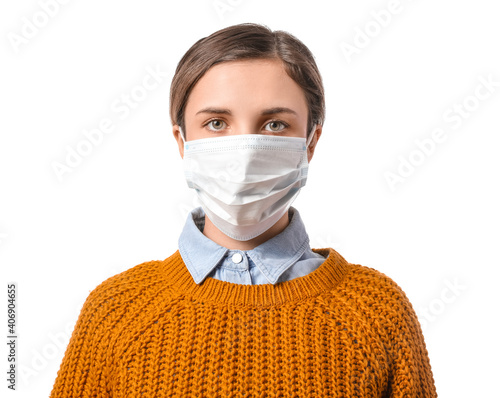 Young woman wearing medical...