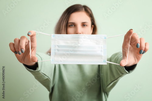 Young woman with medical ma...