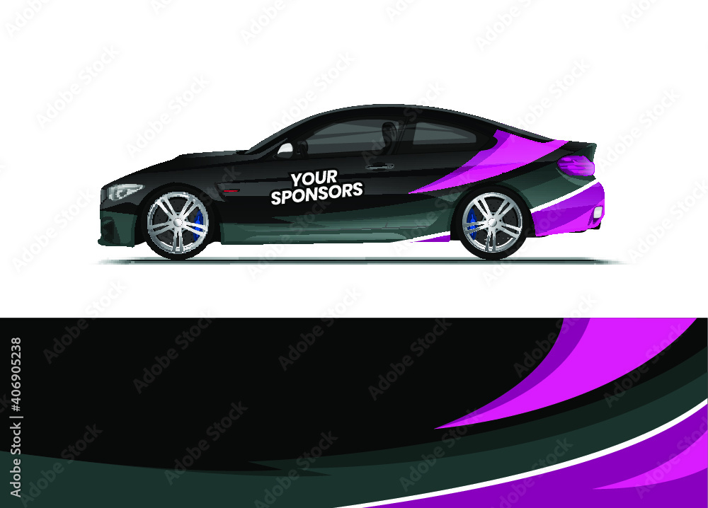 Car decal wrap design vector. Abstract background for vehicle vinyl wrap. Background abstract stripe racing sport graphic designs kit for race car, rally, vehicle, livery and adventure