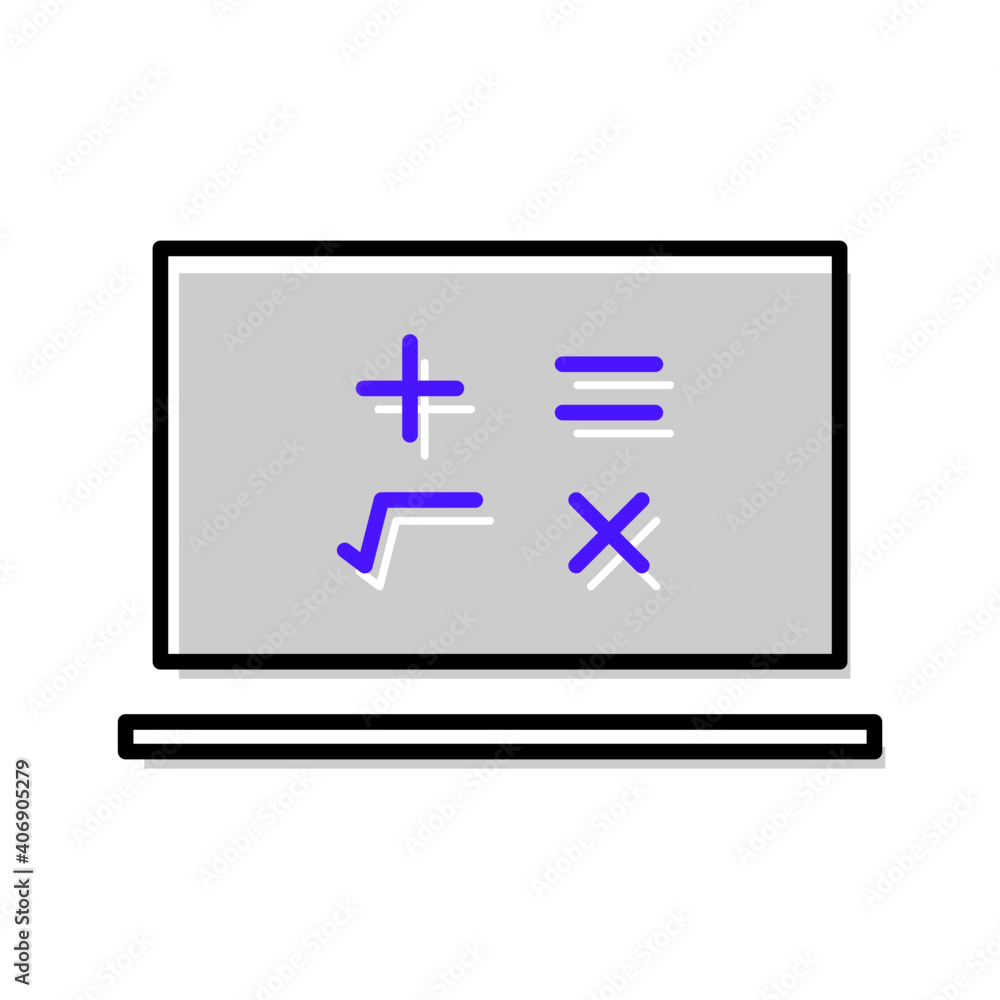 Blackboard and math lessons icon Blackboard and math lessons icon