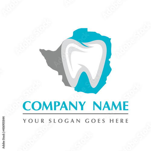 iowa map and teeth dental care symbol logo vector