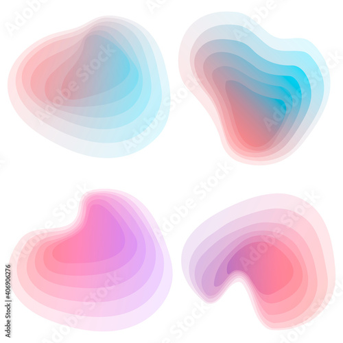 A set . Gradient Topography. Abstract topographical forms, vector