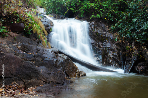Landscape of Krating waterfall in Khao Khitchakut National park  Thailand.