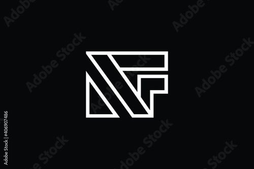 NF logo letter design on luxury background. FN logo monogram initials letter concept. NF icon logo design. FN elegant and Professional letter icon design on black background. N F FN NF