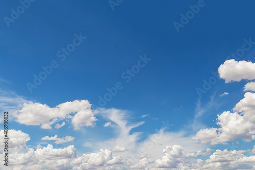 Beautiful blue sky and tiny clouds