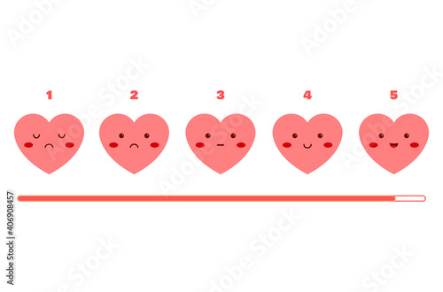 Heart character. Orange emoji. Heart emoticon. Cute style heart character. Illustration vector photo