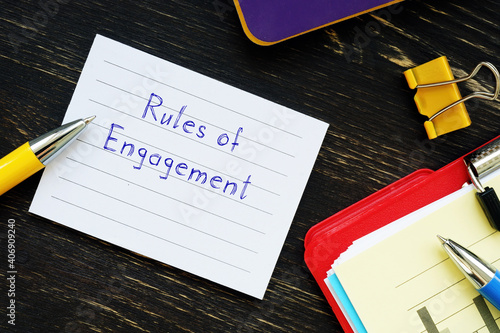  Financial concept about Rules of Engagement with sign on the page.