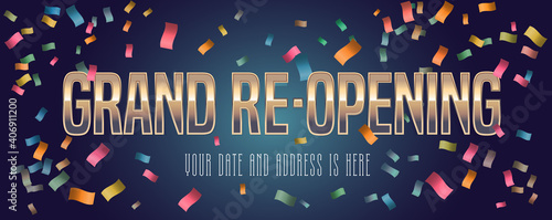 Grand opening or re opening vector background