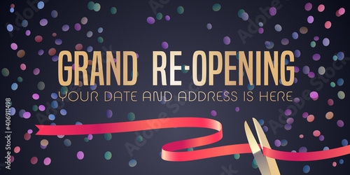 Grand opening or re opening vector background