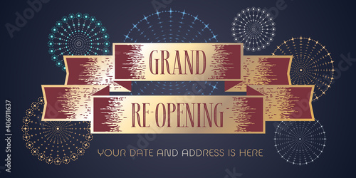 Grand opening or re opening vector background.