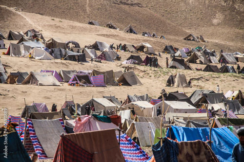 Schilderij op canvas Daily refugee village life in Badghis, Afghanistan in the desert.