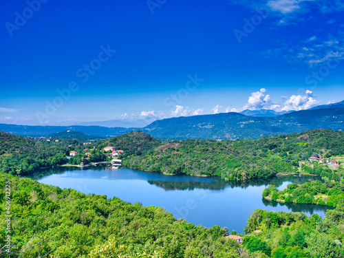 Lake Sirio near the city on Ivrea, Italy