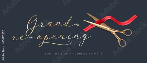 Grand opening and re-opening vector illustration, background