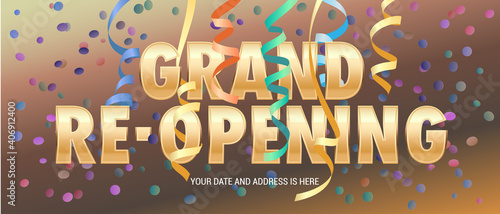 Grand opening or re opening vector illustration, background