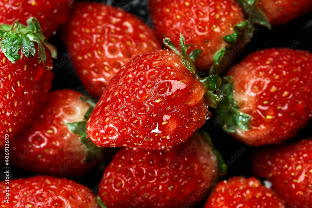 Fresh ripe perfect strawberry - Food Frame Background Fresh ripe perfect strawberry - Food Frame Background