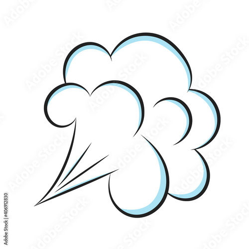 Smelling pop art comic book cartoon fart cloud flat style design vector illustration. Bad stink or toxic aroma cartoon smoke cloud isolated on white background.