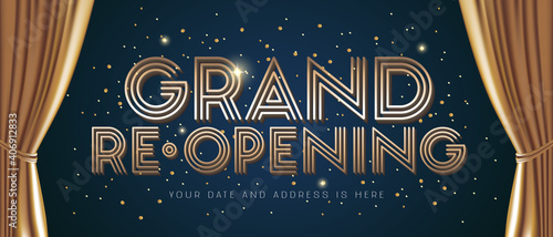 Grand opening and re-opening vector illustration, background for new store