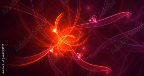 3D rendering abstract colorful fractal light background