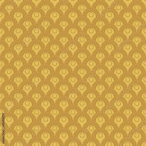 Traditional golden chinese vector seamless pattern Scales.