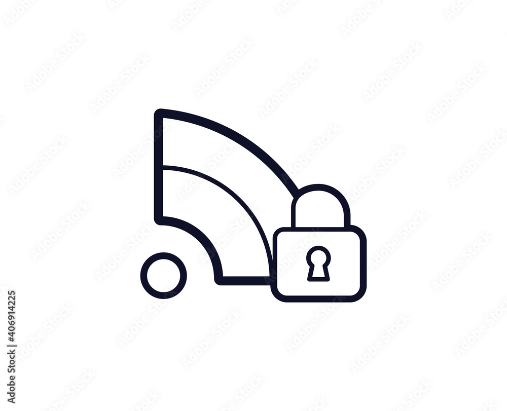 Safe internet icon. Bar black line sign. Premium quality graphic design pictogram. Outline symbol icon for web design, website and mobile app on white background. Monochrome icon of safe internet. Saf Safe internet icon. Bar black line sign. Premium quality graphic design pictogram. Outline symbol icon for web design, website and mobile app on white background. Monochrome icon of safe internet. Saf
