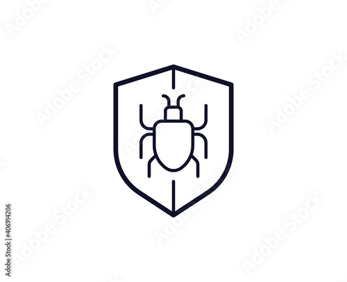 Safe internet icon. Bar black line sign. Premium quality graphic design pictogram. Outline symbol icon for web design, website and mobile app on white background. Monochrome icon of safe internet. Saf