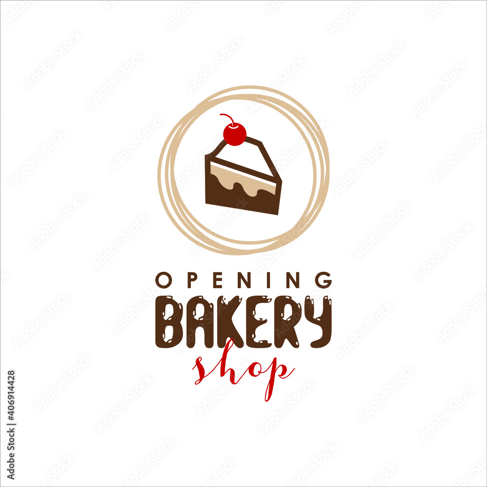 bakery logo simple cake piece badge concept organic homemade dessert template design inspiration bakery logo simple cake piece badge concept organic homemade dessert template design inspiration