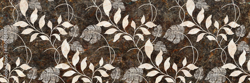 Wall Decor for interior home decoration, Ceramic Tile Design. it can be used for ceramic tile, wallpaper, linoleum, backdrop, coverpage, poster, textile, web page background -  Illustration