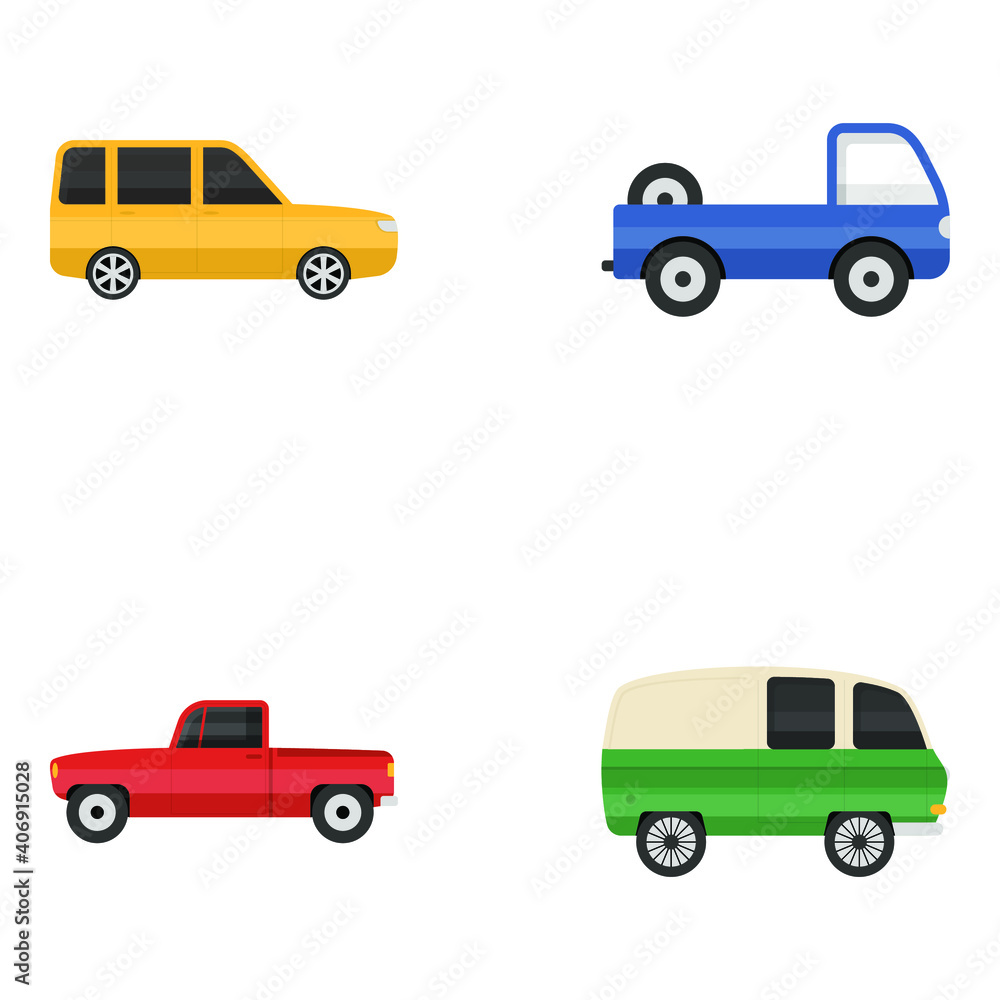 
Delivery Transport Flat Icons Pack 
