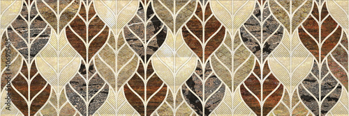 Wall Decor for interior home decoration, Ceramic Tile Design. it can be used for ceramic tile, wallpaper, linoleum, backdrop, coverpage, poster, textile, web page background -  Illustration