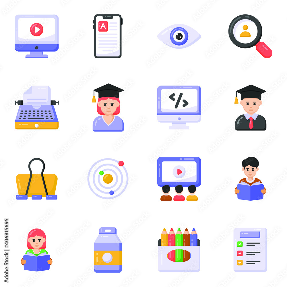 Pack of Online Learning Flat Icons
Pack of Online Learning Flat Icons