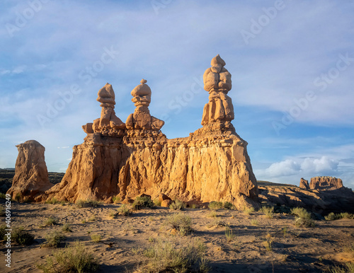 Out of this world Goblin Valley State Park unique mushroom shaped sandstone hoodoos and formations in a strange semi desert setting in Green River Utah